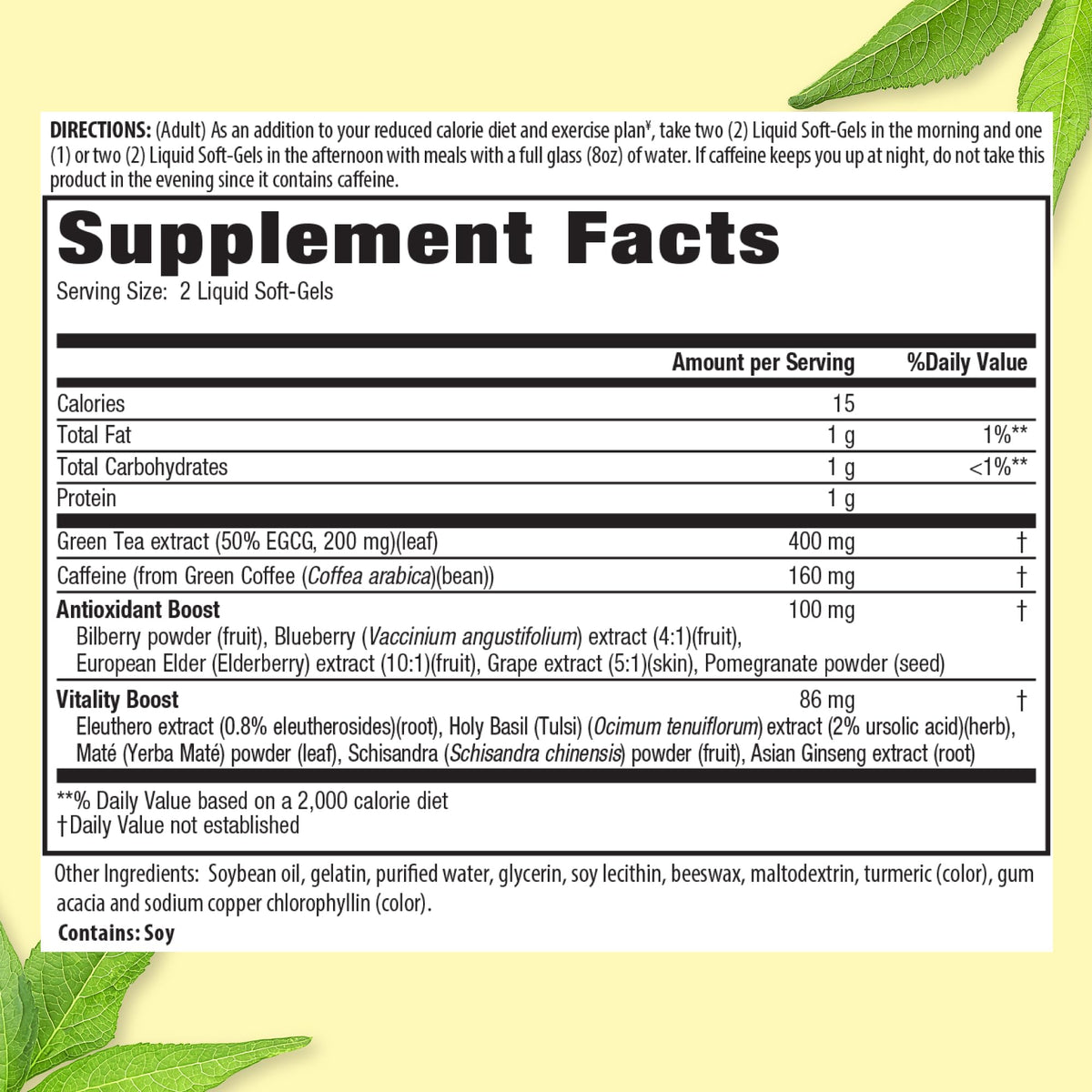 Applied Nutrition Green Tea Fat Burner Metabolism Support - 30 Softgels - image 2