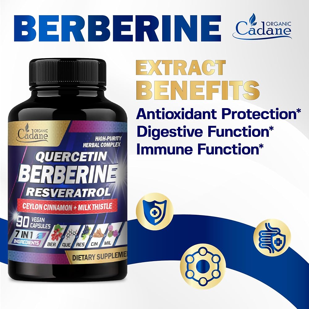 Organic Cadane Berberine 7-in-1 Supplement - 90 Capsules - image 8
