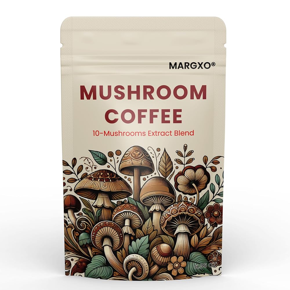MARGXO Mushroom Coffee 10-Mushroom Extract Blend - 30 Servings