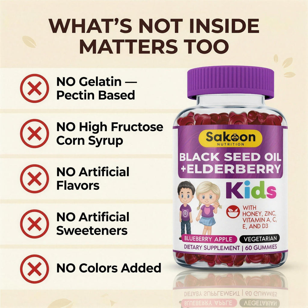 Sakoon Nutrition Elderberry Gummies for Kids with Black Seed Oil - 60 Gummies - image 6