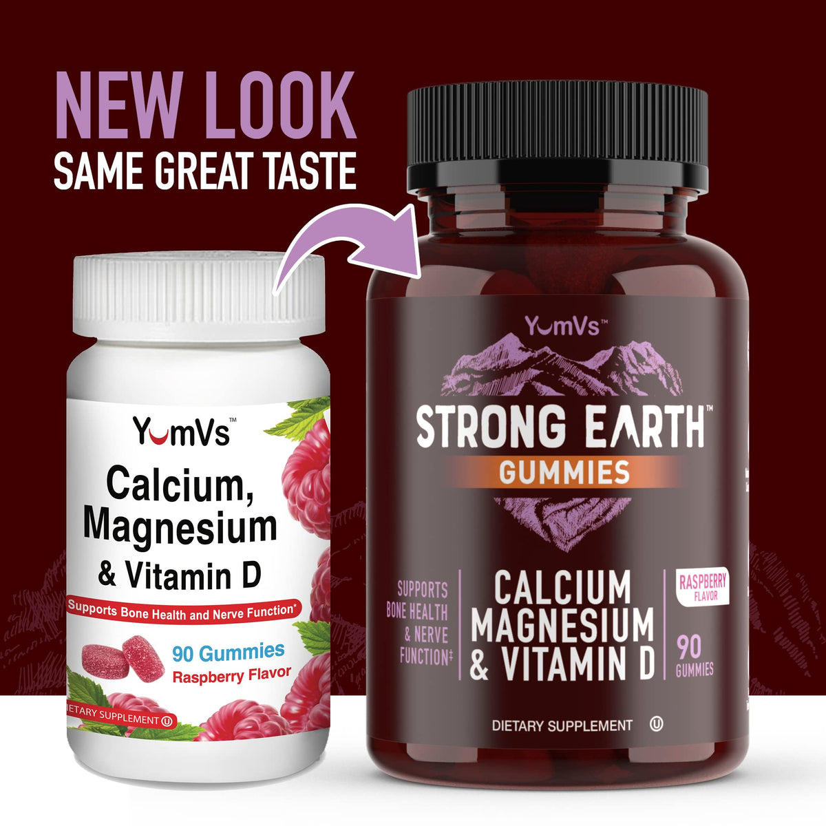 YUM-V'S Strong Earth - Calcium, Magnesium, Vitamin D3 Gummies