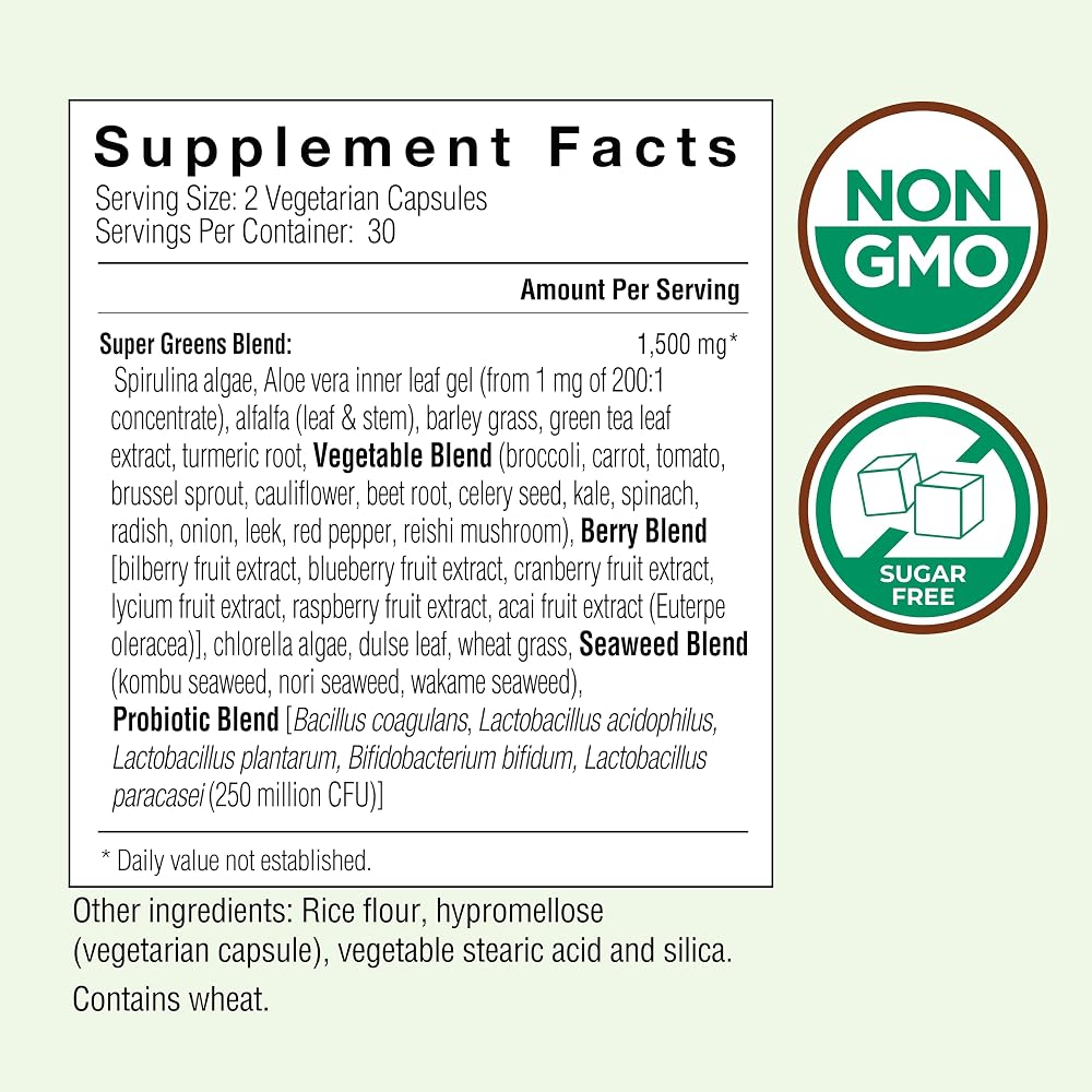 Country Farms Super Greens Vegicaps Whole Food Supplement - 120 Count - image 2