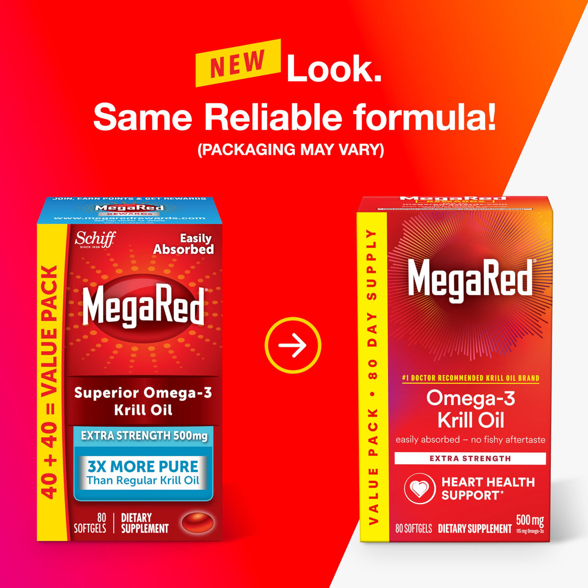 MegaRed Omega-3 Krill Oil 500mg Extra Strength - 80 Softgels - image 2