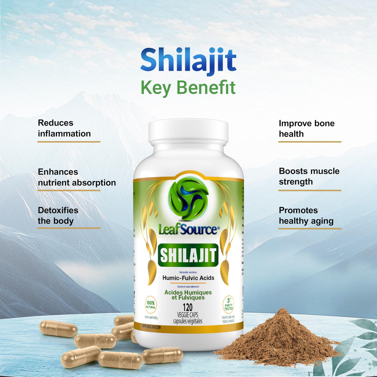LEAFSOURCE Shilajit with Humic & Fulvic Acid - 120 Capsules - image 5