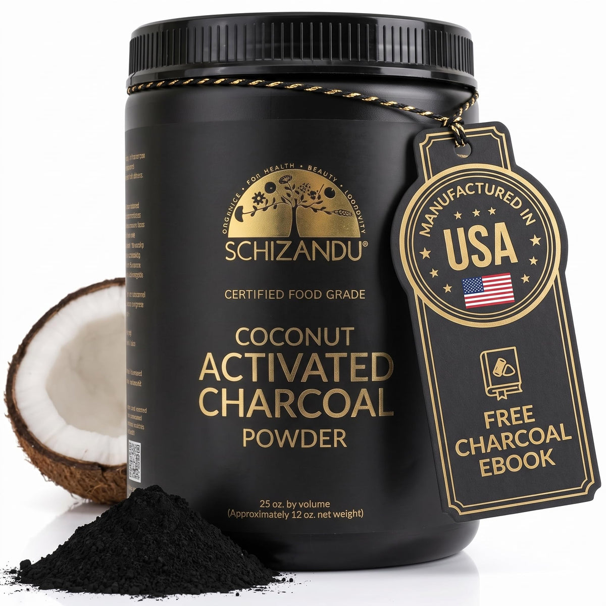 Schizandu Organic Activated Charcoal Powder - 25 oz