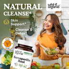 Wild & Organic Sarsaparilla Root 1000mg Capsules - Skin & Detox