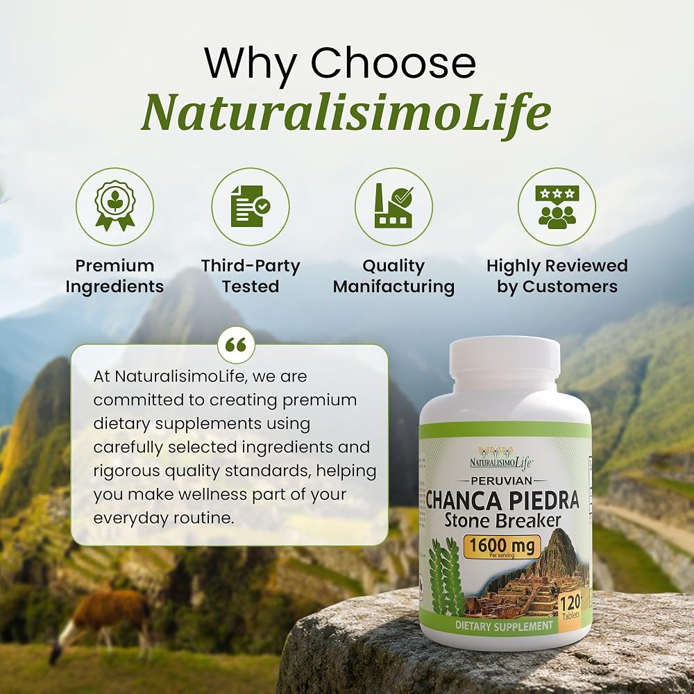 NaturalisimoLife Chanca Piedra 1600 mg - 120 Tablets - image 5