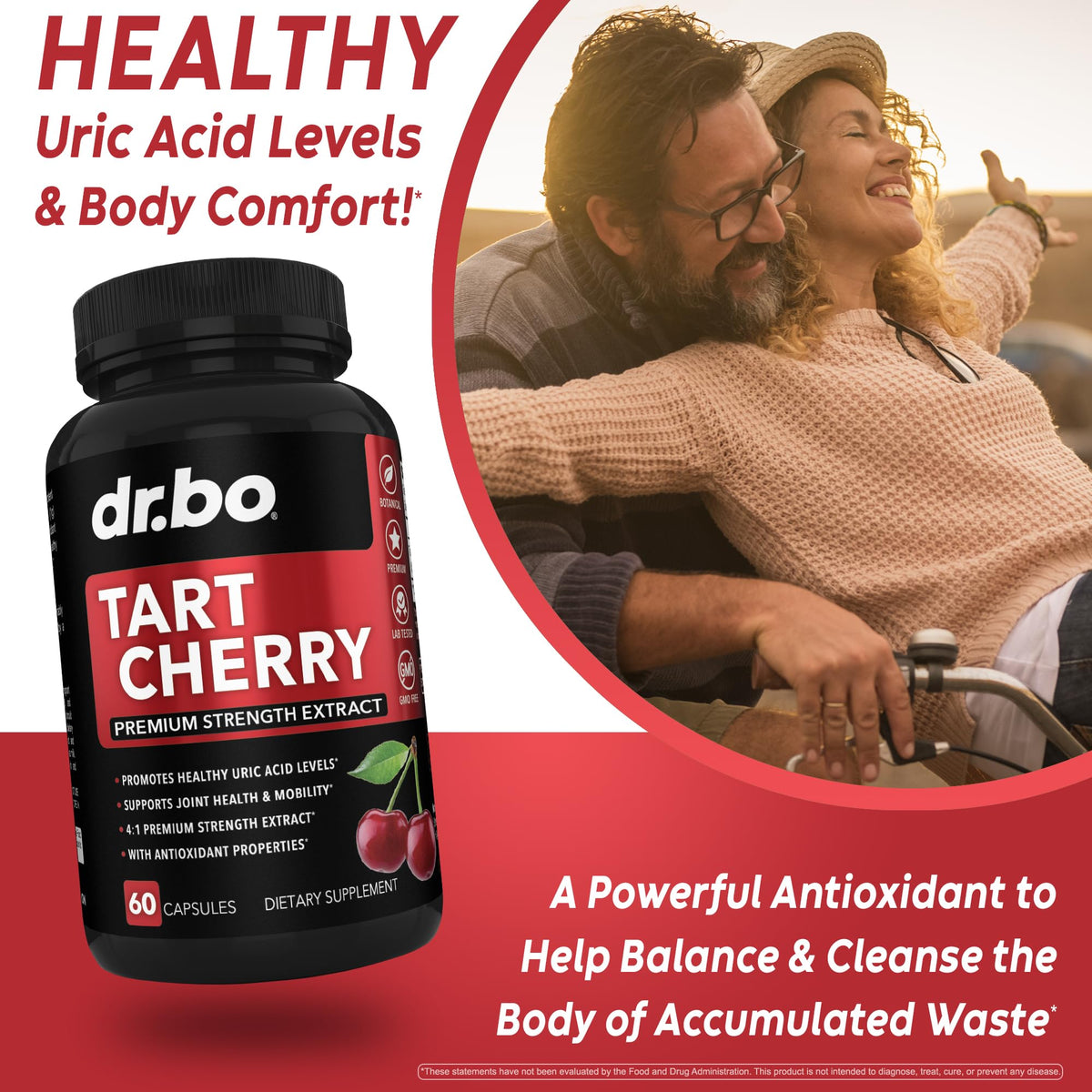 DR. BO Tart Cherry Extract Capsules Antioxidant - 60 Capsules - image 3