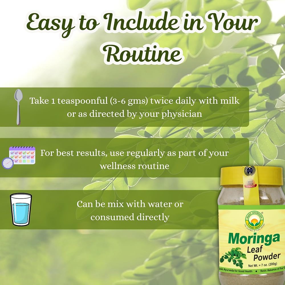 BASIC AYURVEDA Moringa Leaf Powder - 200g - image 7
