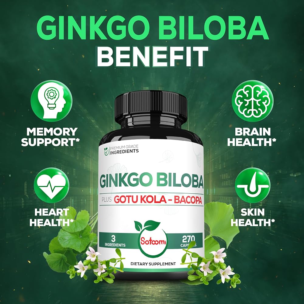 Satoomi 1520mg Ginkgo Biloba Supplements 120 270Capules