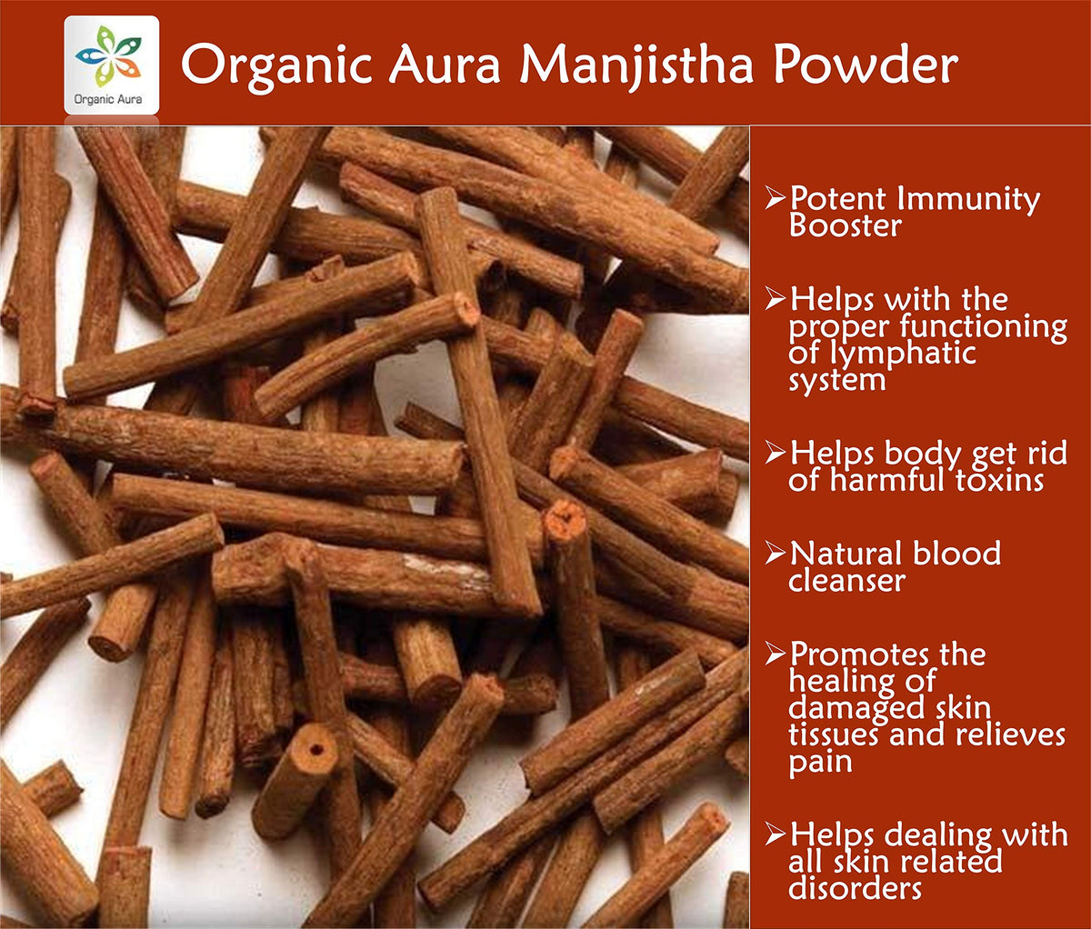 Organic Aura Premium Pure Manjistha Powder - 1 Lb - image 5