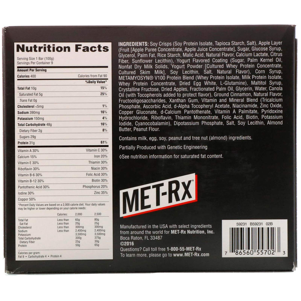 MET-Rx Big 100 Colossal Apple Pie Protein Bar - 9 Count - image 3
