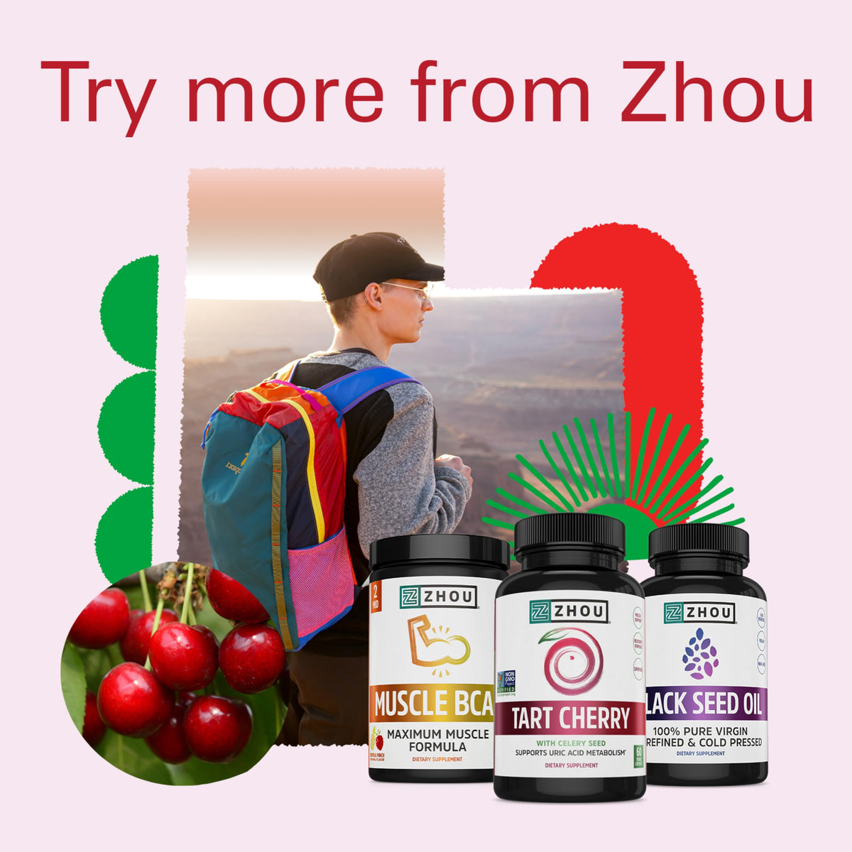 Zhou Tart Cherry Extract Plus Celery Seed - 60 Vegetarian Capsules - image 5