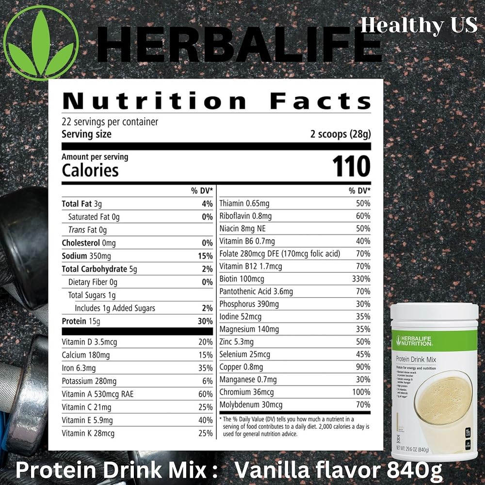 Herbalife Protein Drink Mix Vanilla Flavor - 840g - image 3
