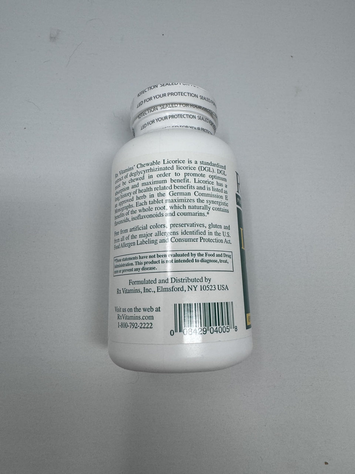 Rx Vitamins DGL Licorice 500 mg - 90 Tablets - image 3