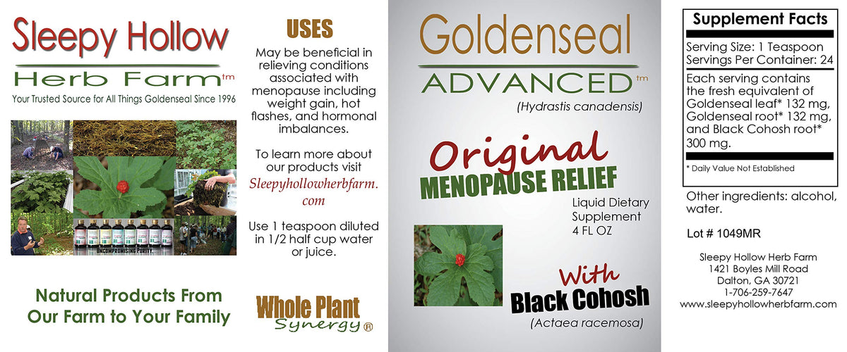 Sleepy Hollow Herb Farm Goldenseal Menopause Relief 4 oz.