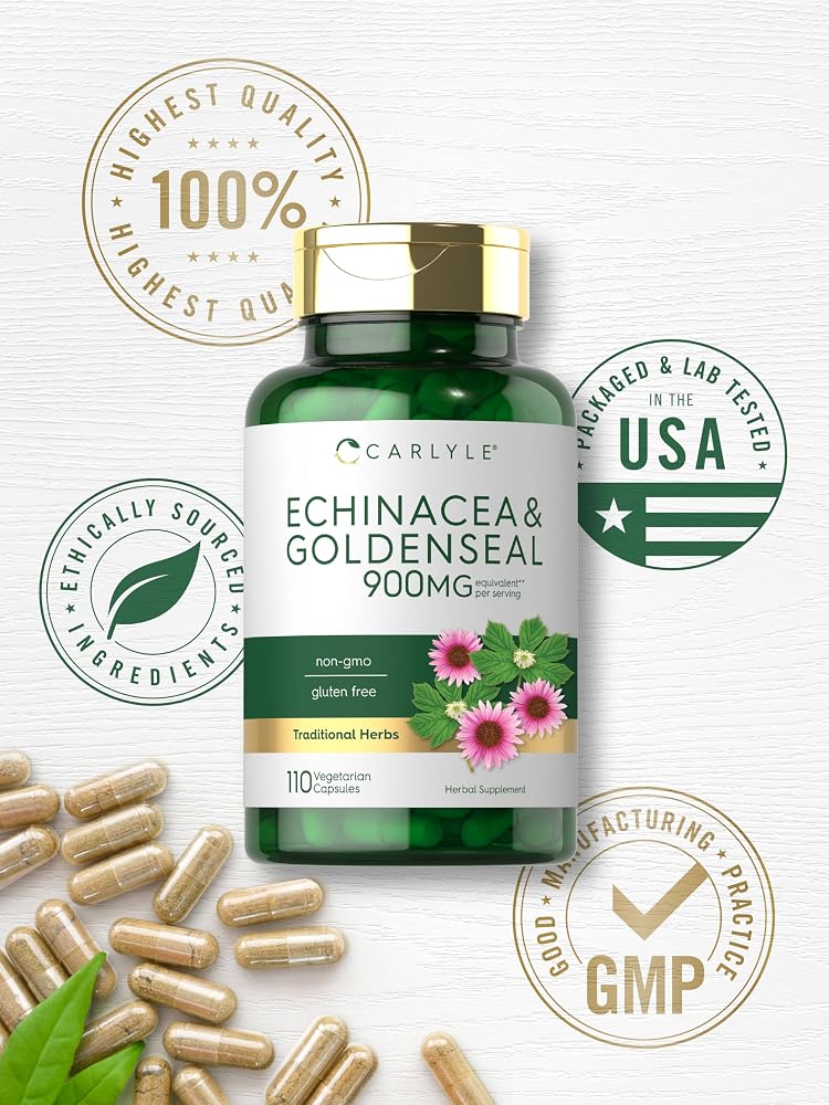 Carlyle Echinacea Goldenseal Capsules - 110 Vegetarian Capsules - image 6