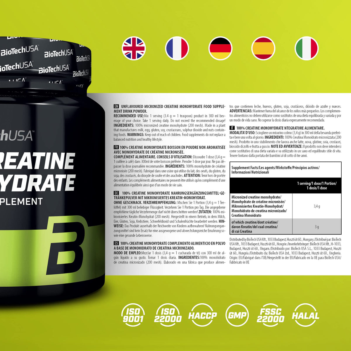 BioTechUSA 100% Creatine Monohydrate Powder - 10.58 oz - image 4