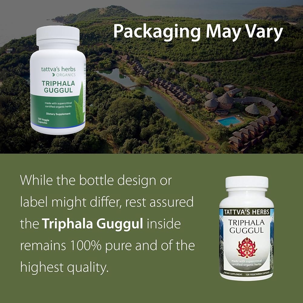 Tattva's Herbs Triphala Guggul Supplement 500mg - 120 Vegetarian Capsules - image 2