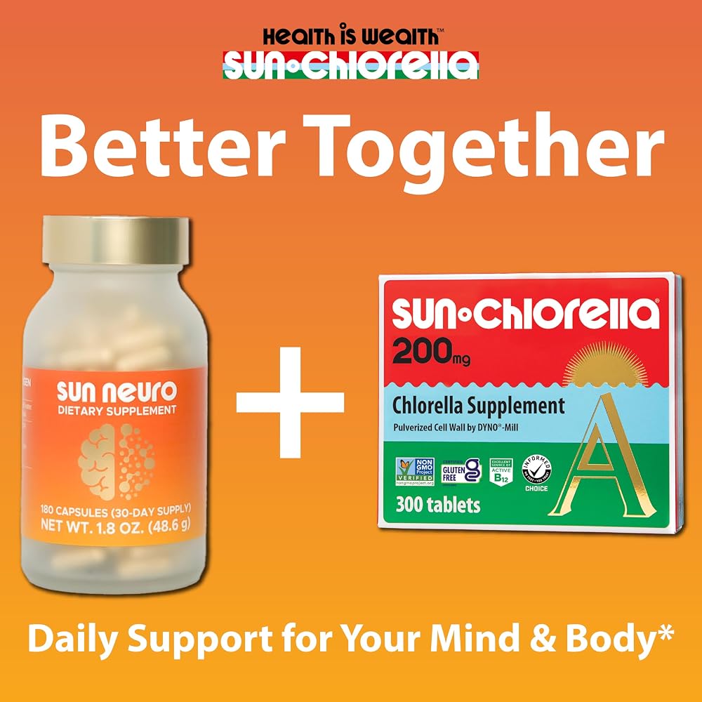Sun Chlorella Sun Neuro Nootropic Brain Supplement - 180 Capsules - image 8