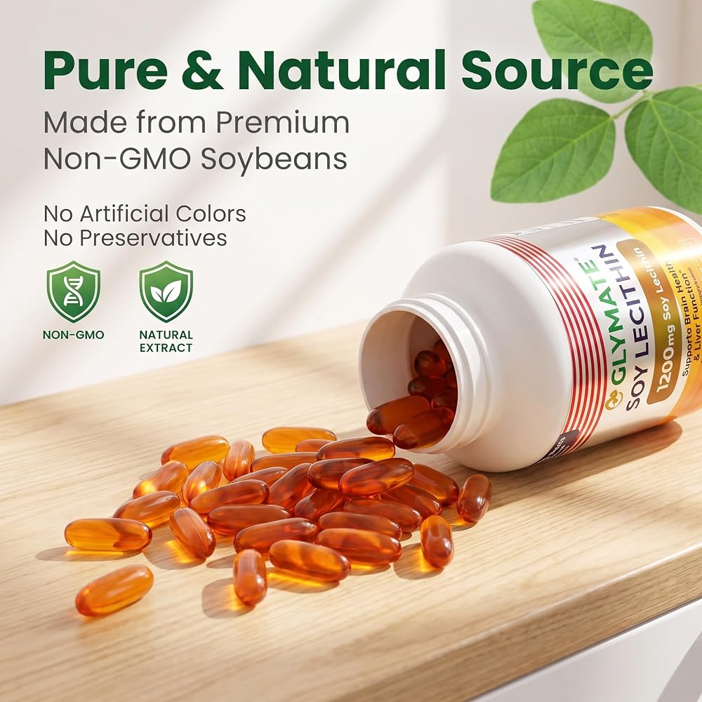 Glymate Soy Lecithin 1200mg Brain & Liver Support - 120 Softgels - image 2