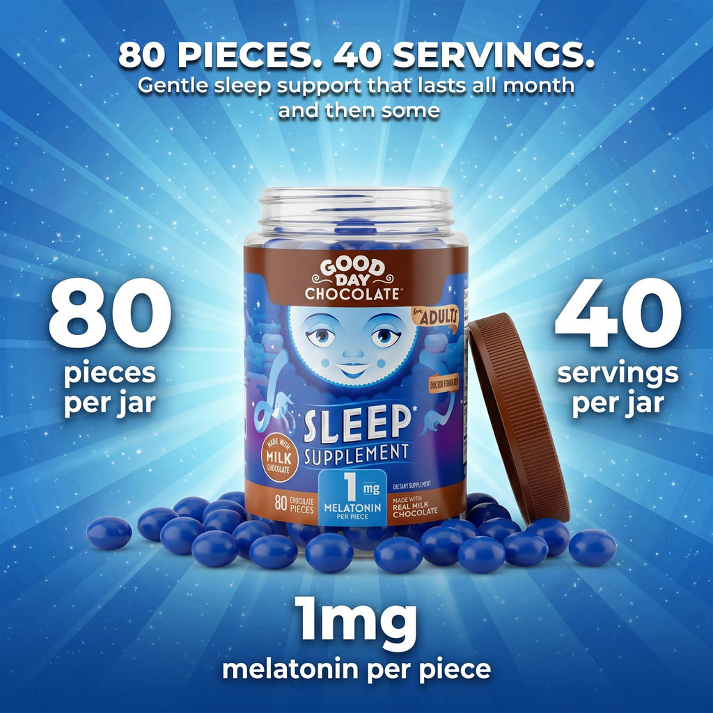 Good Day Chocolate Melatonin 1 mg Sleep Aid - 80 Count - image 3