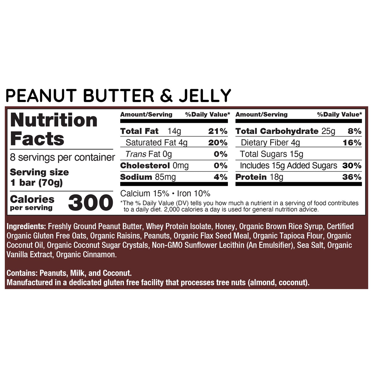 G2G Protein Bar, Peanut Butter & Jelly Parent