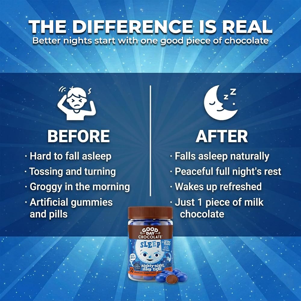 Good Day Chocolate Melatonin for Kids - Fair Trade Non-GMO Milk