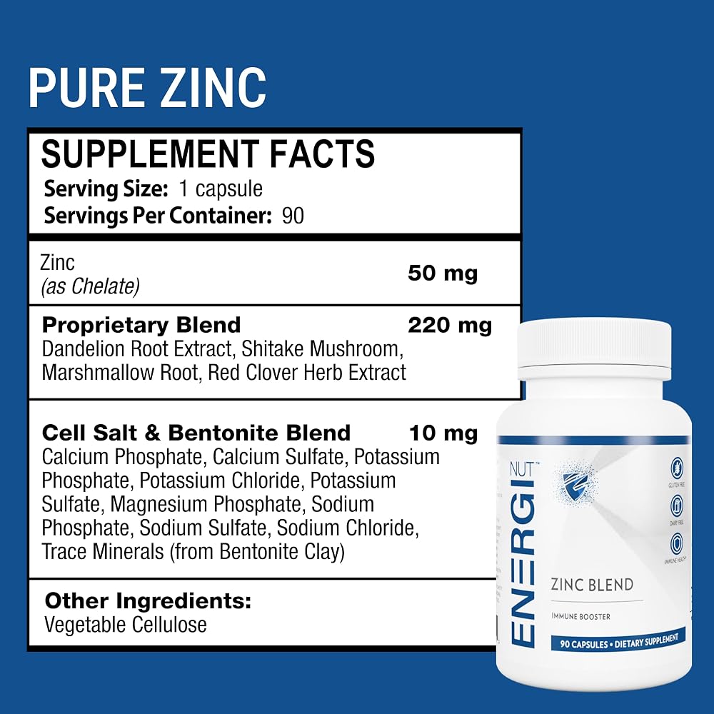 ENERGI NUT Zinc Chelate Blend Immune Support - 90 Capsules - image 2