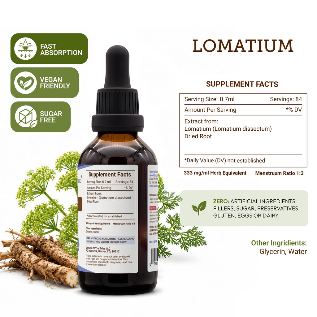 Secrets of the Tribe Lomatium Alcohol-Free Liquid Extract (Lomatium