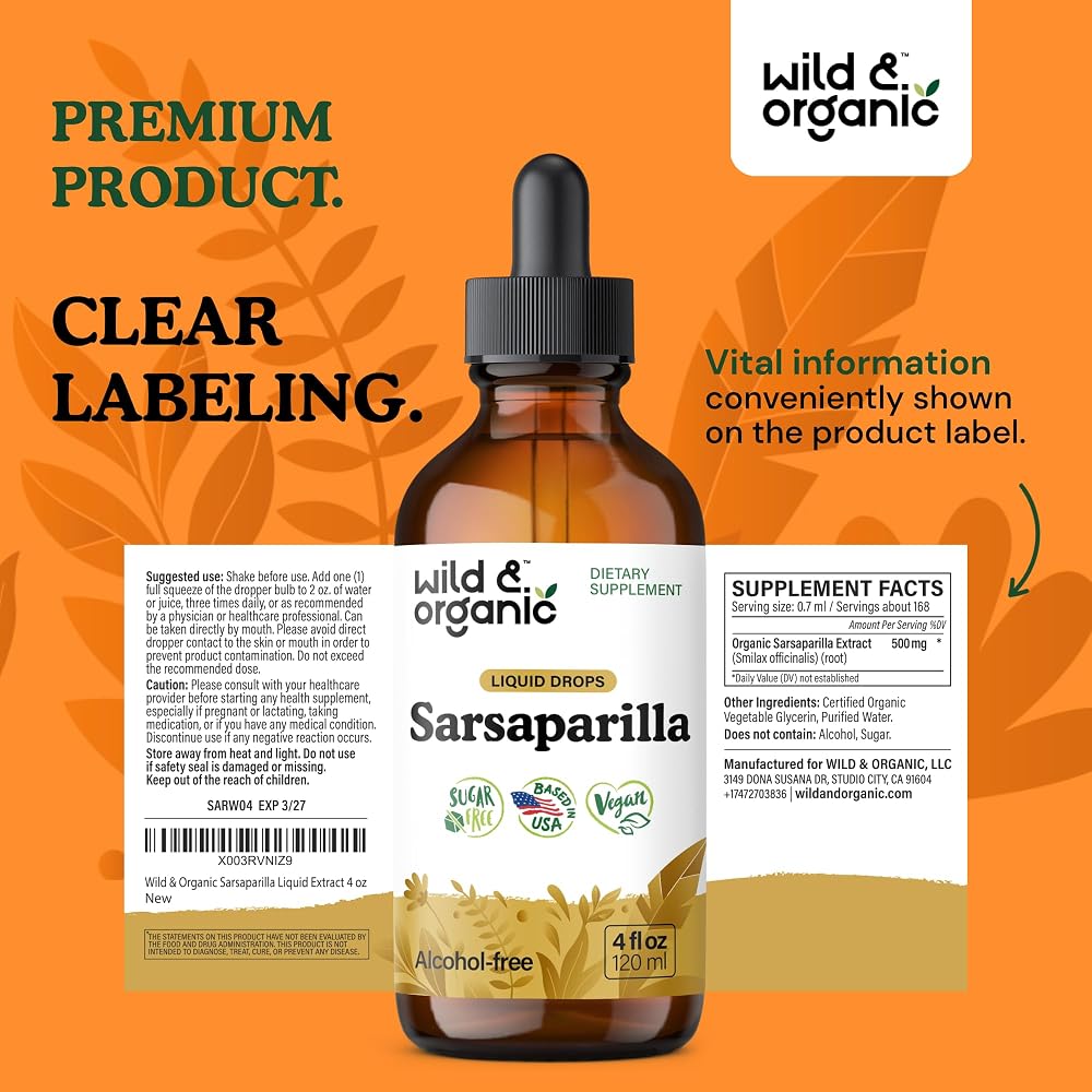 Wild & Organic Sarsaparilla Root Tincture - Detox Cleanse Support - 4 - image 9