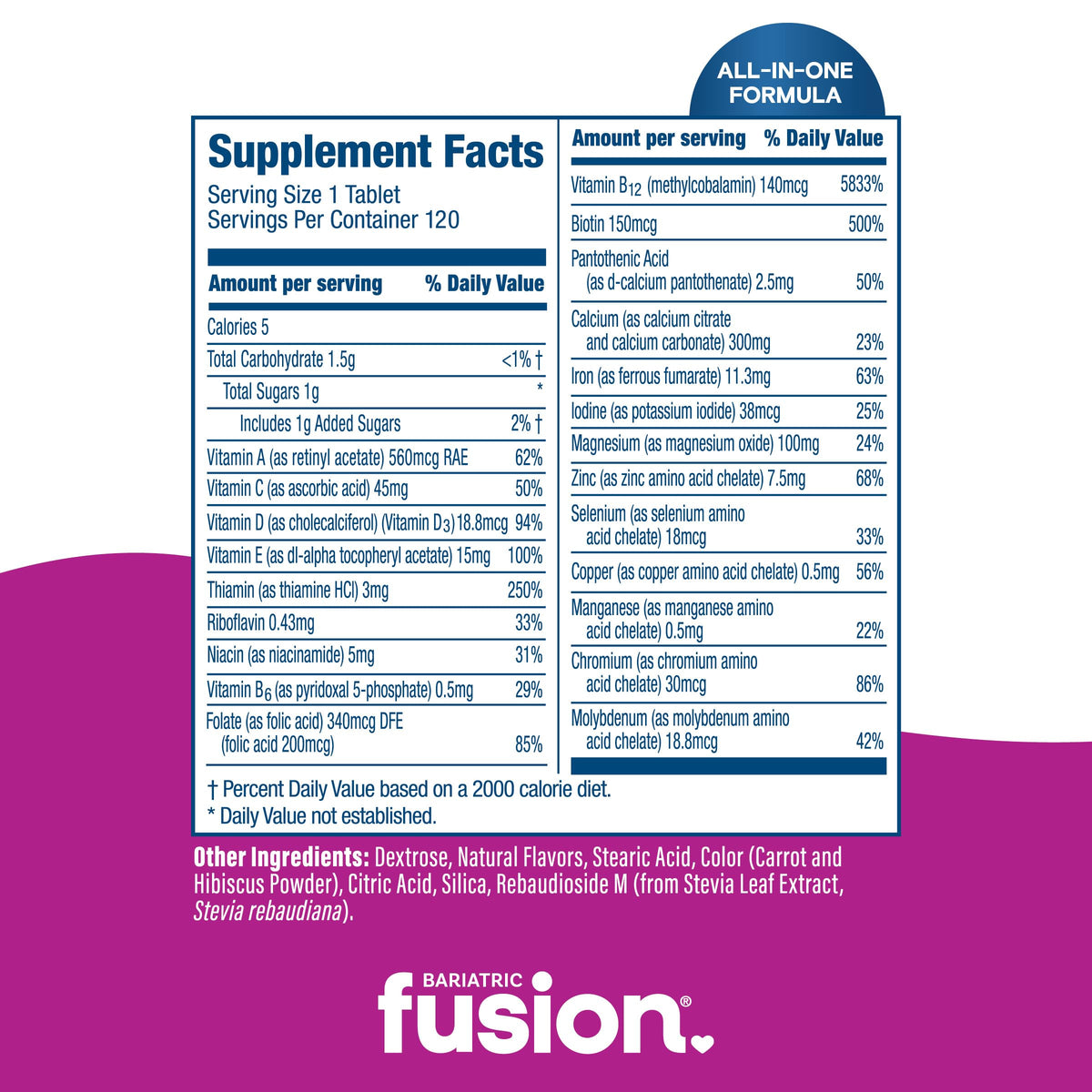 Bariatric Fusion Bariatric Multivitamin Mixed Berry - 120 Tablets - image 4