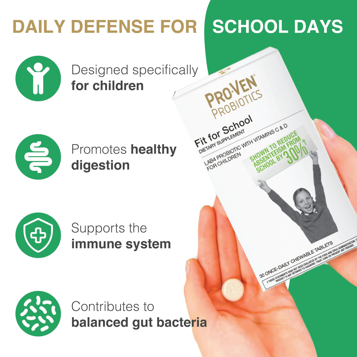 Pro-Ven Fit for School Kids Probiotic Chewables - 30 Tablets - image 2