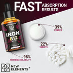 New Elements Liquid Iron Supplement with Vitamin B12 - 2 Fl Oz - image 8