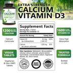 Nature's Nutrition Calcium 1200 mg with Vitamin D3 - Premium Bone