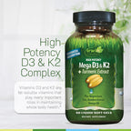 Irwin Naturals Mega D3 & K2 + Turmeric Extract - 60 Softgels - image 5