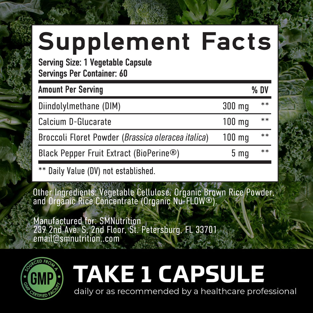 SMNutrition DIM Supplement for Men 300mg - 60 Capsules - image 6