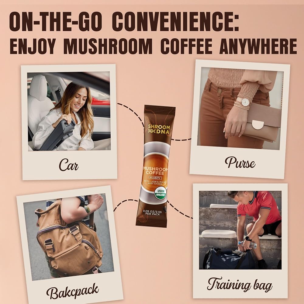 MATCHA DNA ShroomDNA Mushroom Coffee with Lion's Mane & Chaga - 20 Packets - image 3