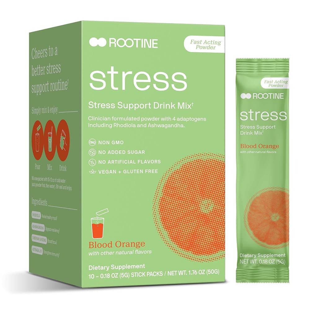 Rootine Stress Support Calm Drink Mix Powder - 10 Pack