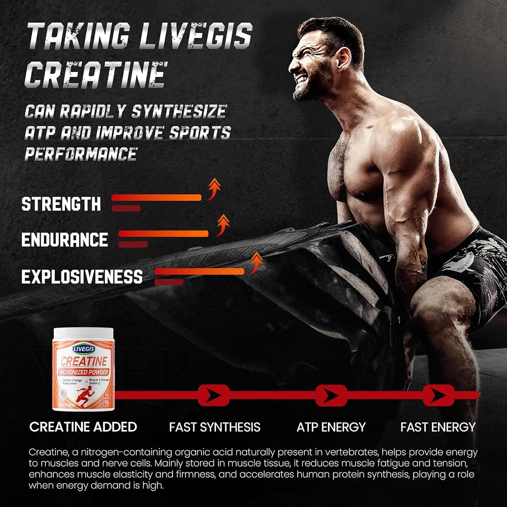 LIVEGIS Creatine Monohydrate Powder Unflavored - 500g - image 5