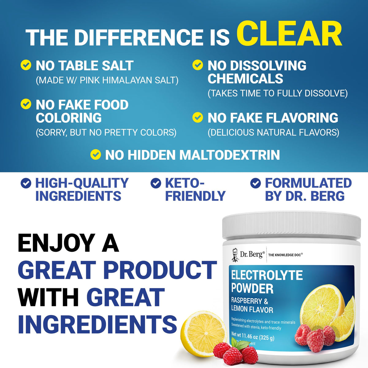 Dr. Berg Zero Sugar Hydration Keto Electrolyte Powder - 50 Servings - image 5