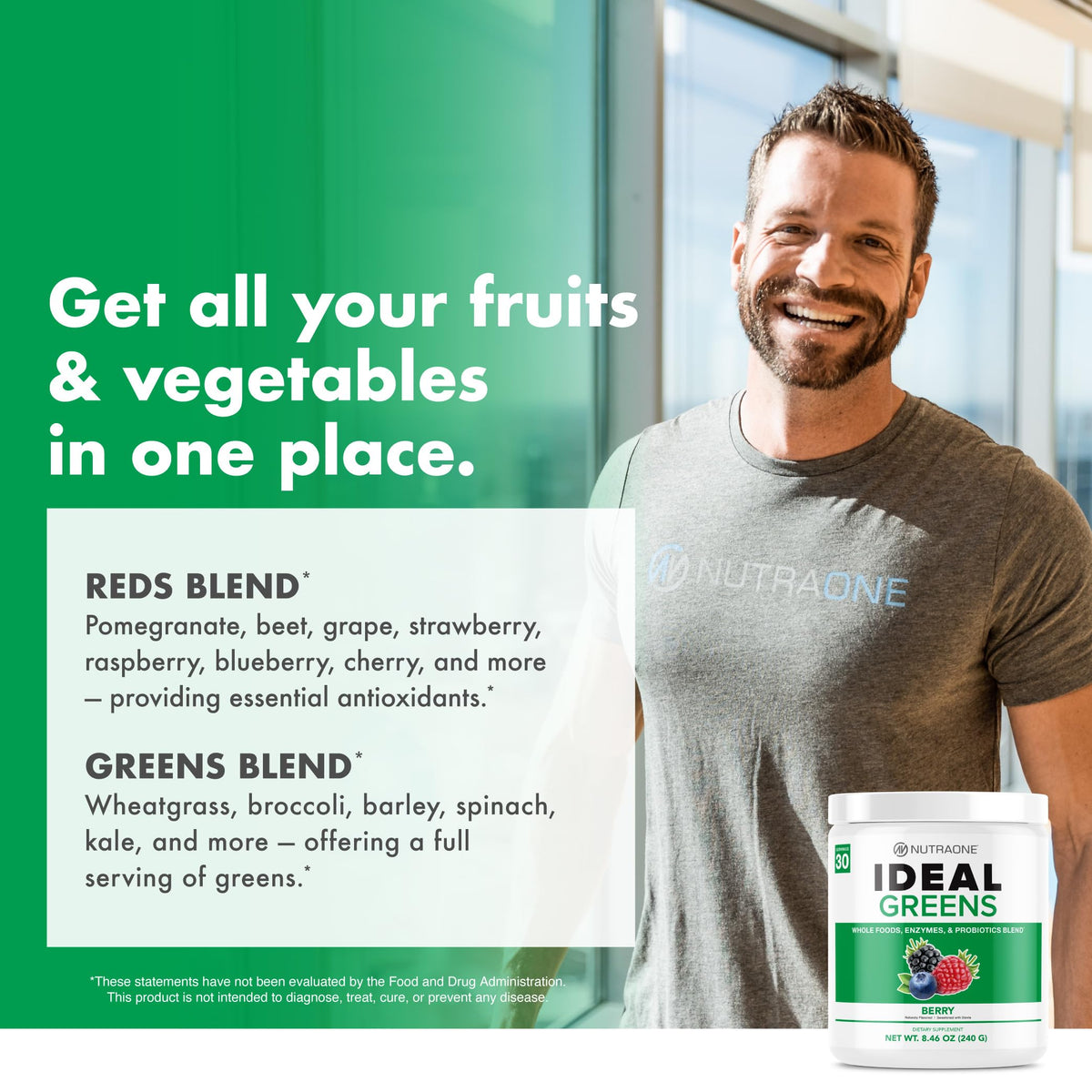 NutraOne Ideal Greens Antioxidant Superfood Powder Berry - 30 Servings - image 7