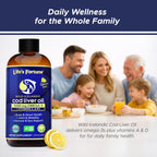 Life's Fortune Cod Liver Oil Liquid Lemon Flavor Organic Supplement
