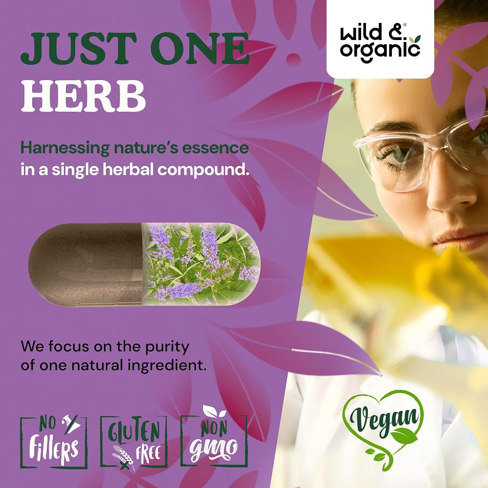 Wild & Organic Vitex Chasteberry Capsules for Menopause Support - 180 Count - image 5