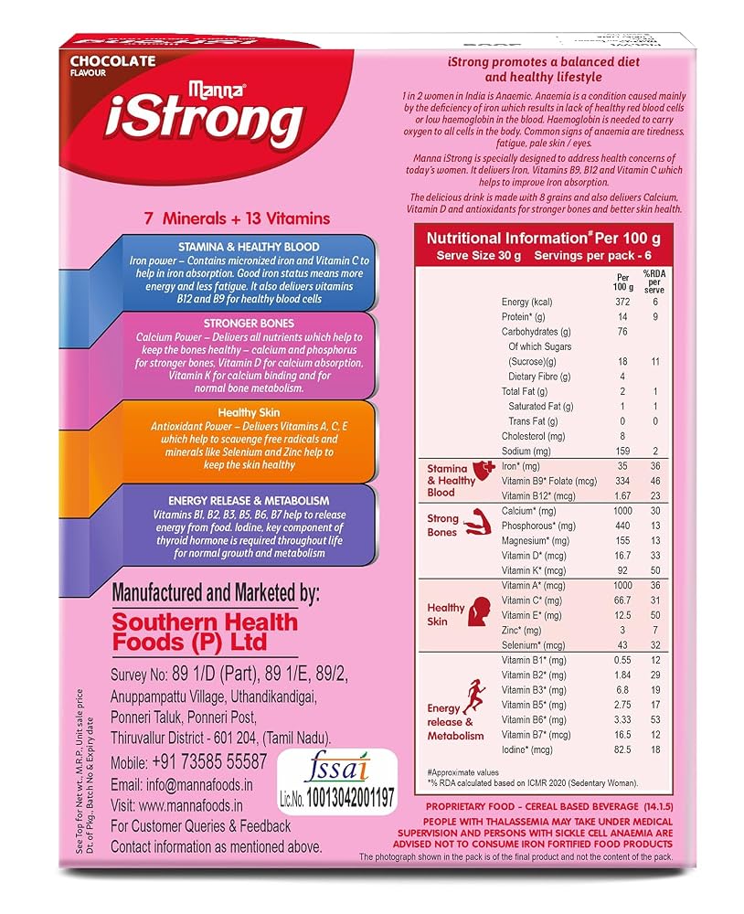 Manna i Strong Iron Fortified Women's Health Drink Mix - 400g - image 2
