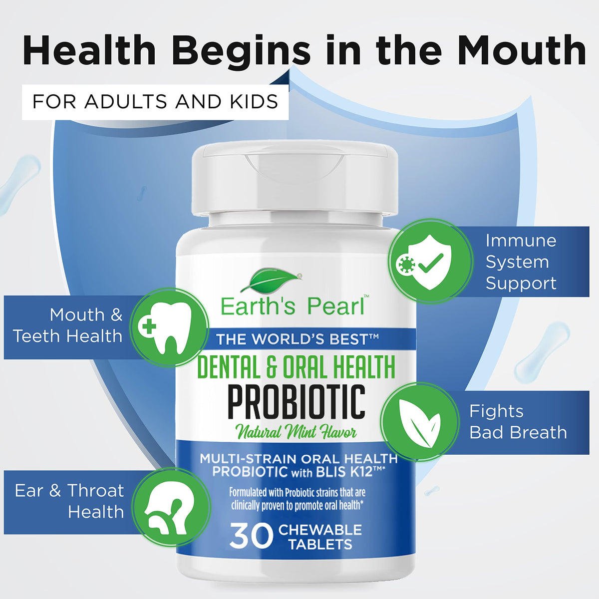 Earth's Pearl Oral Probiotics with BLIS K12 for Fresh Breath - 30 Count - image 2
