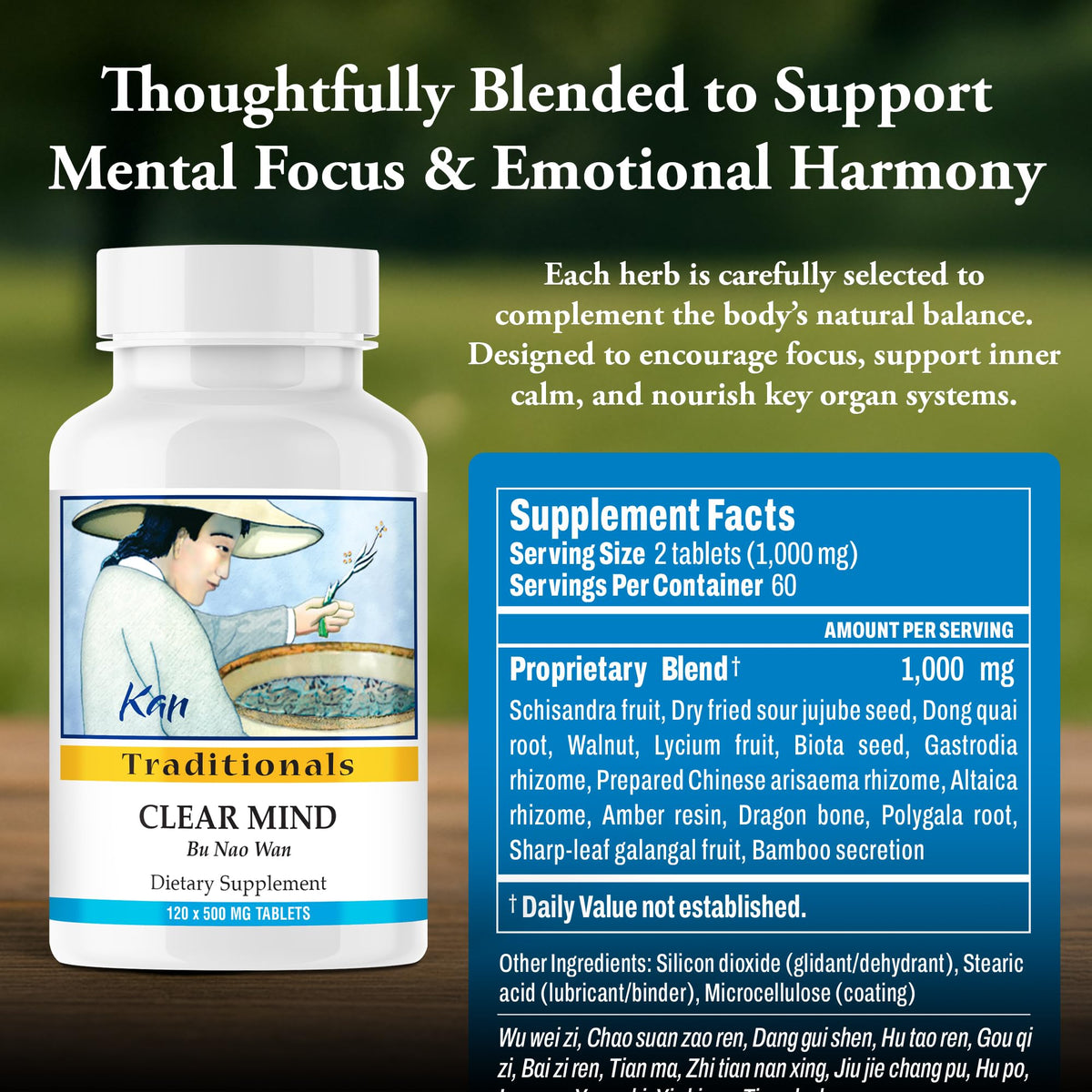 Kan Herbs Clear Mind Formula Herbal Blend - 120 Tablets - image 3