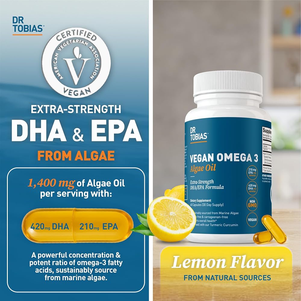 Dr. Tobias Vegan Omega 3 Algae Oil - 60 Capsules - image 2
