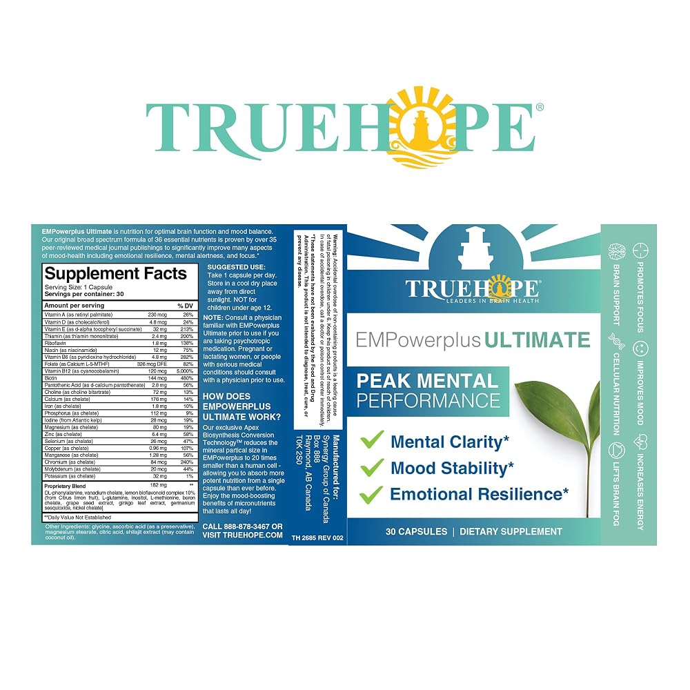 Truehope EMPowerplus Ultimate Brain & Focus Supplement - 30 Capsules - image 9