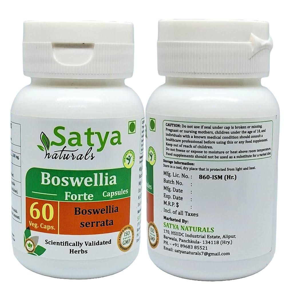 Satya Naturals Boswellia Forte Capsules 500 mg. 60 Veg. Capsule
